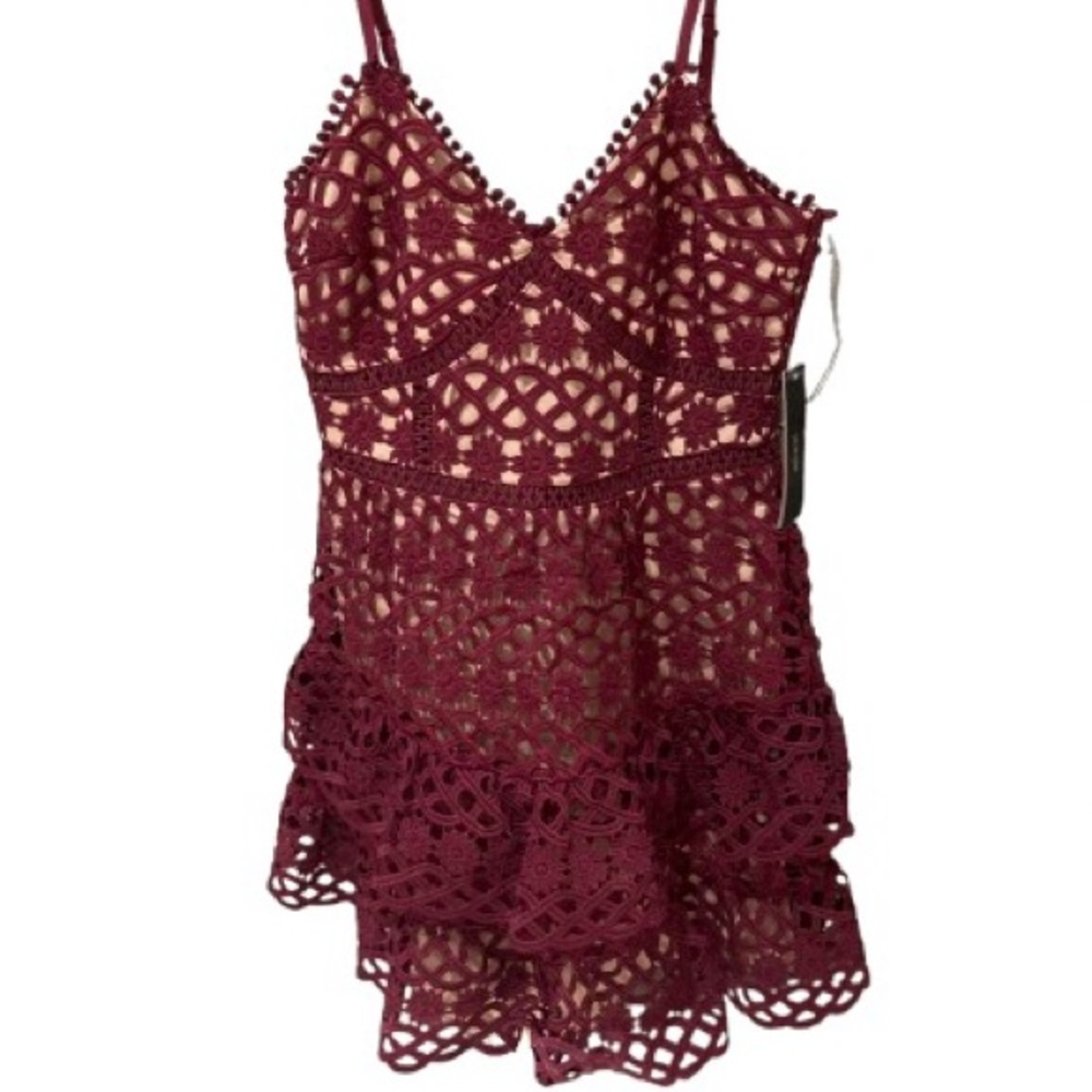 NWT Beauty and Lace Burgundy Mini Fit & Flare Dress Size Small